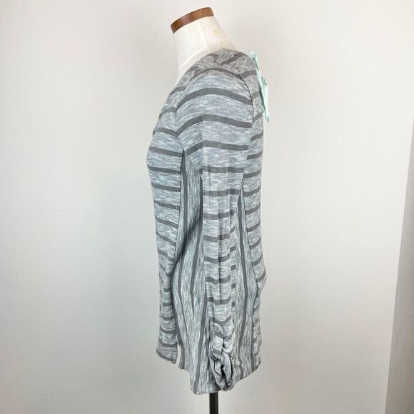 Anthro Postmark Keyhole Tie-back Striped Top - Picture 5 of 7